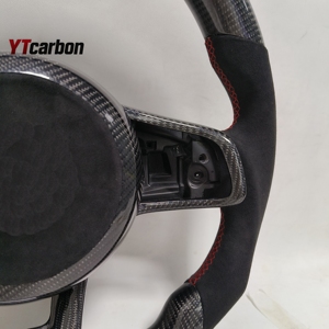 YTcarbon pour T-Roc <span class=keywords><strong>Touran</strong></span> GT GLI GTI GTD GTE <span class=keywords><strong>R</strong></span>-<span class=keywords><strong>line</strong></span> Racing Style volant en Fiber de carbone véritable personnalisé - Product Image 3