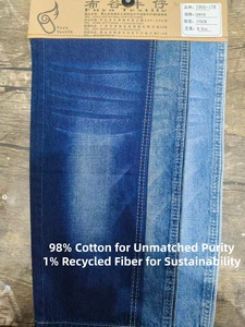 Vải denim chất lượng cao 98% cotton OE, dệt <span class=keywords><strong>twill</strong></span> mềm mại siêu mềm, khổ rộng đặc biệt 192cm, màu xanh đậm đặc biệt - Product Image 2