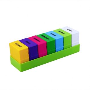 28 Compartment Square Shape Plastic PS Organizer <b>7</b> Day <b>Tablet</b> Storage Box Stock Pill Container - Product Image 1