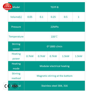 Reactor de Acero Inoxidable Tgyf-B 50/100/250/500ml Tgyf-B Tgyf-C Reactor de Alta Presión de Escritorio - Product Image 5