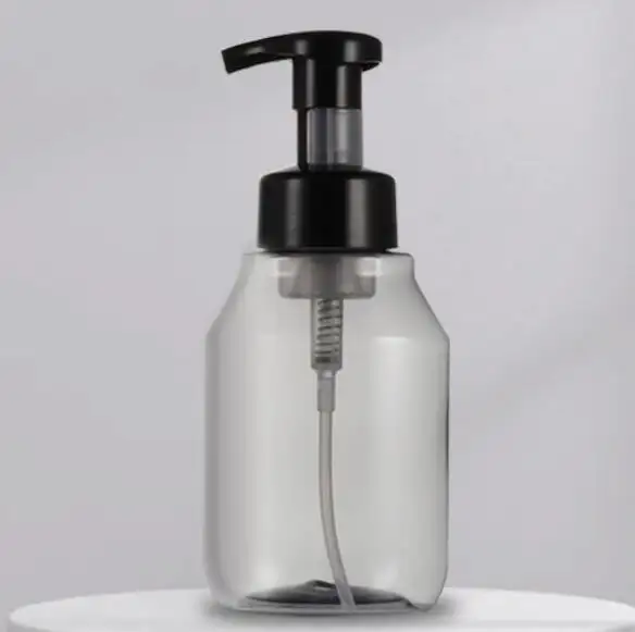 화장품 Skincare 액체 비누를 위한 43mm 거품기 펌프 그리고 클립을 가진 350 ml 12oz 애완 동물 플라스틱 타원형 둥근 무스 거품이 이는 펌프 병