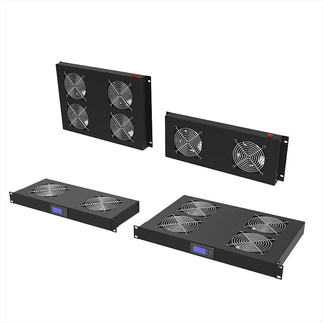ANSHI 19'' 1U 100-231V AC Cooling Unit Digital Temperature Sensor 2 4 Fans SPCC Material 1 Year Warranty Server Rack 3G Networks