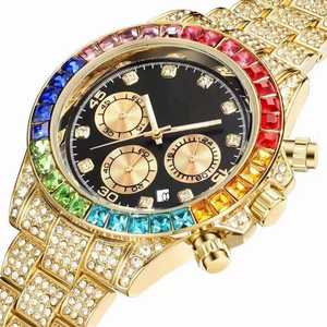 Montre de luxe pour homme, style hip-hop, à quartz, avec diamants et strass, design brillant, très tendance - Product Image 1