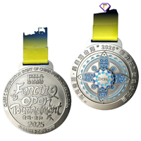 Médailles personnalisées en alliage de zinc pour les compétitions d'escrime, finitions or/argent/bronze, badges commémoratifs, accepte les commandes en lots mixtes