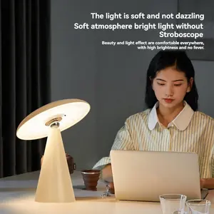 โคมไฟตั้งโต๊ะ LED รูปเห็ดสีส้มทันสมัย ดีไซน์สร้างสรรค์ ชาร์จไฟได้ ปรับความสว่างได้ ใช้ในห้องนอน ห้องอ่านหนังสือ หมุนปรับมุมได้ด้วยแม่เหล็ก - Product Image 6