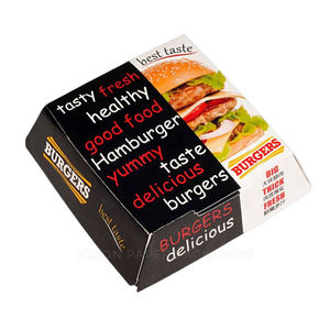 Cajas de Hamburguesas de Papel Recubierto Biodegradable de Grado Alimenticio, Venta al Por Mayor de Fábrica, Personalizadas, Plegables y Desechables - Product Image 3