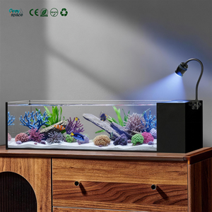 Acquario per Betta in Vetro Ultra Trasparente a Basso Contenuto di Ferro da 20 Galloni, Kit Decorativo da Scrivania con Pompa d'Acqua e Luce LED - Product Image 1