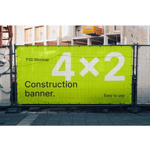 Bannière en PVC perforé indéchirable avec coutures robustes Bannière en PVC en maille coupe-vent personnalisée en gros pour les chantiers <span class=keywords><strong>de</strong></span> construction - Product Image 1