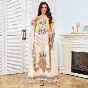 Yeni Lüks El Yapımı Dubai Abayası Çoklu Renkler Süslü Desen Tesettür Elbiseler Müslüman Kadınlar İçin Bol Kardigan - Product Image 4