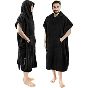 Original factory Dry Microfiber Wetsuit Changing Towel Pocket Surfing Beach Swim Outdoor Changing Robe Surf Poncho with Hood