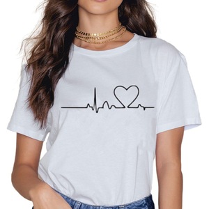Nuove T-shirt da Donna Casual con Stampa <span class=keywords><strong>Love</strong></span>, <span class=keywords><strong>Top</strong></span> Estivi Femminili, Magliette a Maniche Corte per Abbigliamento Donna - Product Image 2