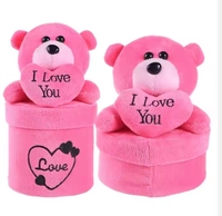 Ours en peluche Saint-Valentin avec boîte - Nouveau design en polyester avec accessoires