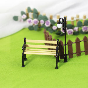 Xiaomiwu maison de poupée miniature jouet modèle scène accessoires de tir en plein air affichage mini chaise de parc + lampadaire N119 - Product Image 5