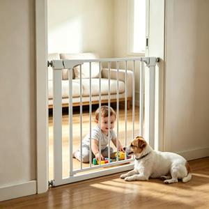 <span class=keywords><strong>Porte</strong></span> pour animaux de compagnie écologique à fermeture automatique extra large de 29.7 "à 46" <span class=keywords><strong>Porte</strong></span> d'<span class=keywords><strong>escalier</strong></span> facile à traverser <span class=keywords><strong>Porte</strong></span> pour chien noir de 30 "de haut Portes pour bébé Salon en métal - Product Image 1