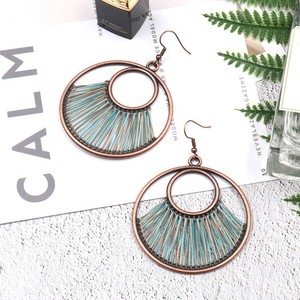Geometric <b>Drop</b> Earrings Alloy Antique <b>Bronze</b> Plated Bohemia Style Women's Fashion Dangle Earrings - Product Image 1
