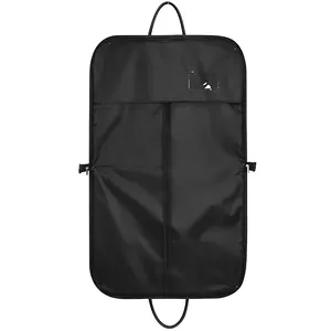 Đóng Gói Luxury Custom Logo In Nylon Bông Vải Canvas Bụi Protector Tùy Chỉnh Đàn Ông Phù Hợp Với Bìa Túi May Mặc Màu Đen