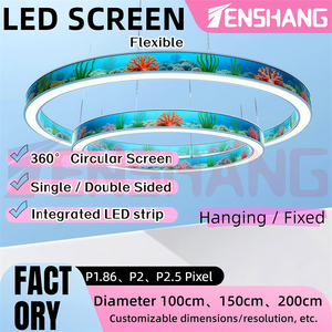 Pantalla LED Circular Suspendida en <span class=keywords><strong>el</strong></span> <span class=keywords><strong>Techo</strong></span>, Flexible 360 °   Panel LED de Anillo de Visión Completa con Tira de Luz LED - Product Image 3