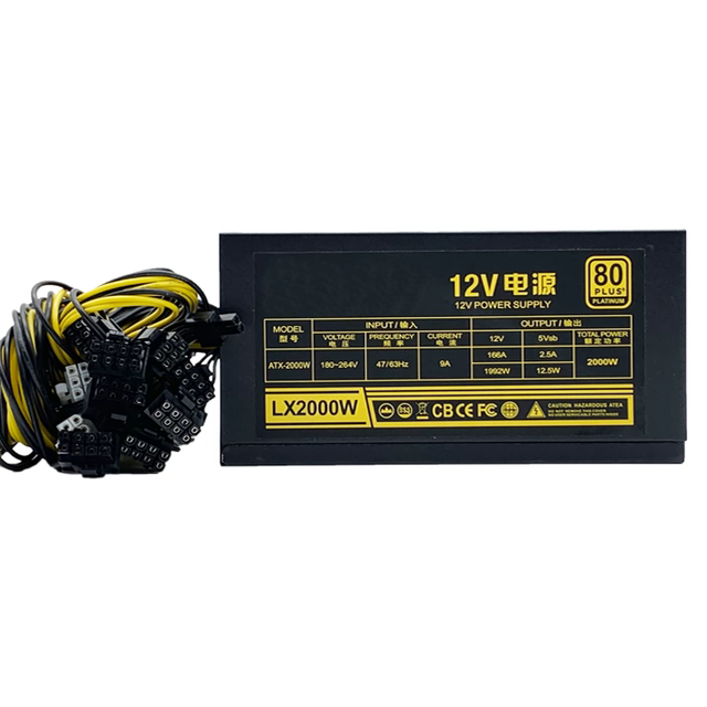 Mute RGB Graphics Card Power Supply 1800W 2000W 2400W 3000W