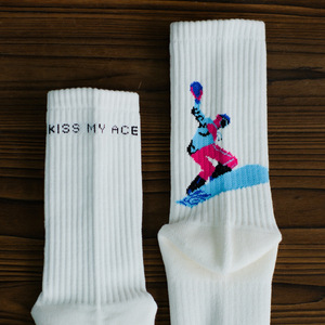 Thấp moq tùy chỉnh thiết kế đan bông socken tùy chỉnh Jacquard vớ Phi Hành đoàn bóng rổ thể thao người đàn ông vớ - Product Image 5