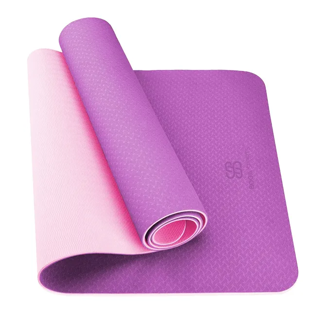 Высококачественный двухцветный Коврик для йоги, противоскользящий экологически чистый коврик для йоги, коврик для йоги из ТПЭ