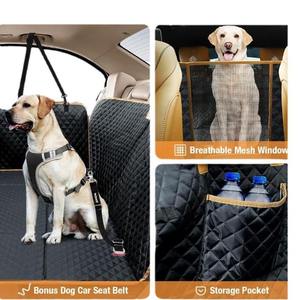 Housse de siège de voiture pour chien à fond dur Oxford et coton Extension de siège arrière avec panneau dur renforcé Tapis pour animaux de compagnie pour voitures - Product Image 5