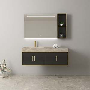 2023 Hot Sale Bathroom <b>Vanity</b> <b>with</b> Thick Countertop Bathroom Cabinet <b>Vanity</b> <b>with</b> Ceramic Basin Sink Custom Bathroom <b>Vanity</b> Sets - Product Image 5