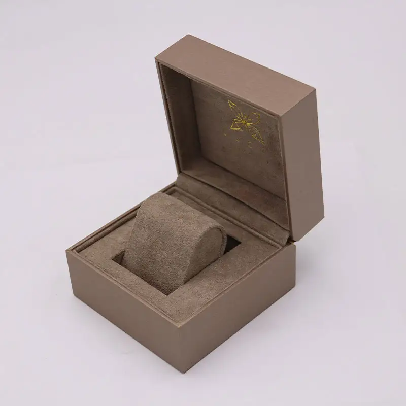 Kotak penyimpanan jam tangan bermerek PU logo kustom kotak kemasan hadiah jam tangan dengan beludru & kulit Pu set kotak hadiah