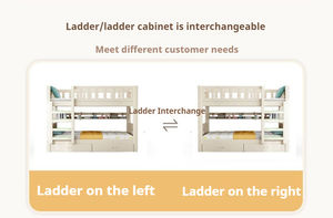 Camas Literas Modernas y Ecológicas de Madera Maciza para Niños, Muebles de Dormitorio de Tamaño Completo para Jardín de Infancia - Product Image 5