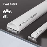 Gaine de câbles flexible en silicone blanc Conwang, auto-adhésive, pour 2-3 câbles électriques, cache-câbles TV, mur, 1m, Chine