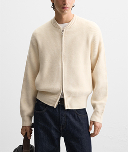 <span class=keywords><strong>Cardigan</strong></span> <span class=keywords><strong>con</strong></span> chiusura a <span class=keywords><strong>cerniera</strong></span> frontale <span class=keywords><strong>con</strong></span> tasche a coste a maniche lunghe da uomo - Product Image 1