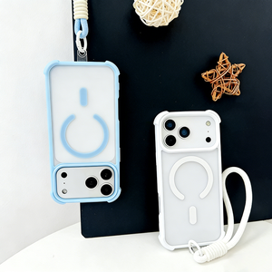 Funda Magnética Antigolpes Transparente Mate para iPhone 17 Pro Max 16, Carcasa para Teléfono Móvil con Correa - Product Image 3