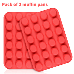 MUYULINS Factory 24 Mini Cupcake <b>Silicone</b> <b>Baking</b> Molds Reusable Cups Homemade Muffin Liners - Product Image 3