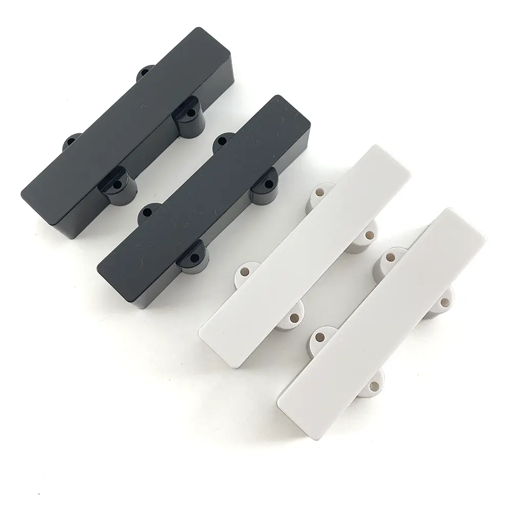 Black White Plastic Close style Jazz 4 String Bass Pickup Covers for Bass Guitar Parts