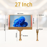 Écran de casino professionnel personnalisé de 32 pouces, plaqué or, double face, pour jeux de baccarat, moniteur de table LCD pour jeux de casino