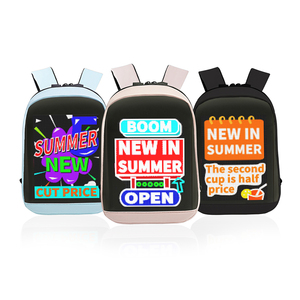 <b>Black</b> Color DIY Fashionable Waterproof Laptop <b>Backpack</b> with LED Display Zipper Closure Daily Travel Gift for <b>Men</b> and Women - Product Image 6