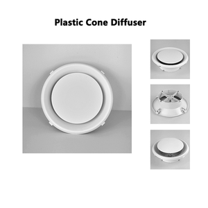 Diffuseur conique moderne en plastique, <span class=keywords><strong>grille</strong></span> d'aération <span class=keywords><strong>ronde</strong></span> externe avec design réglable pour CVC ou <span class=keywords><strong>ventilation</strong></span> - Product Image 2