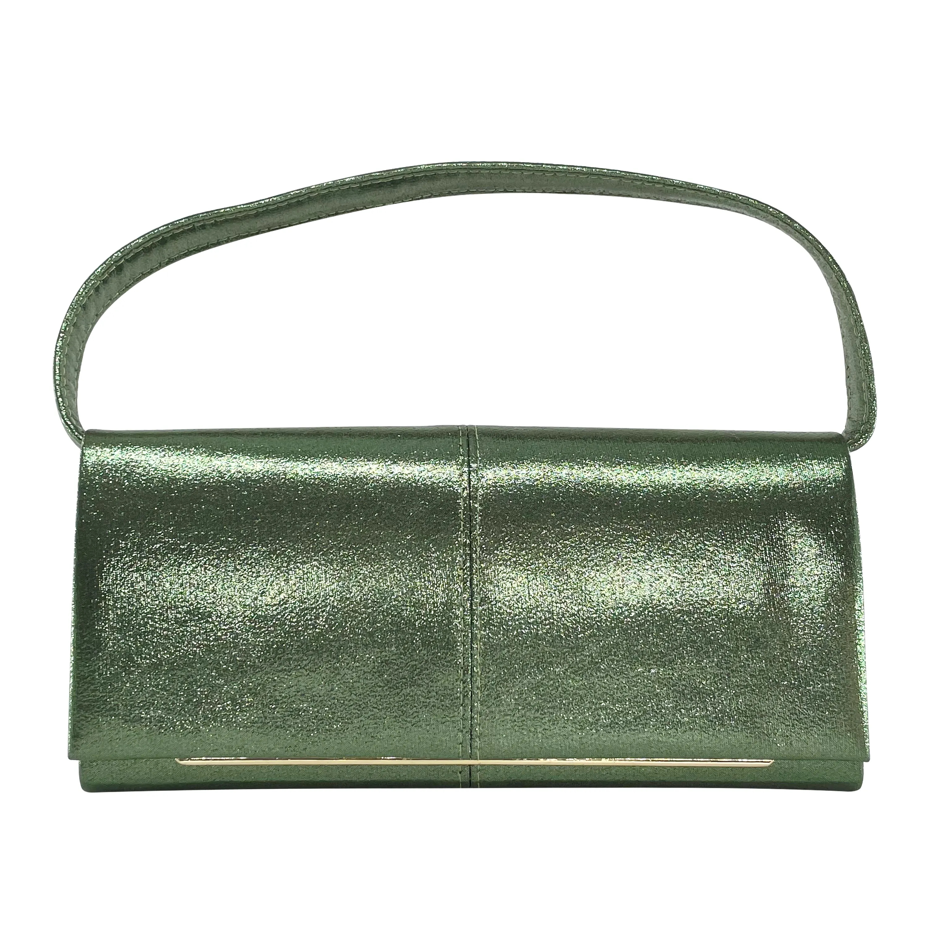 Handmade shiny Pu Leather green Shoulder bag Handbag ladies party Purse Evening Clutch Bag