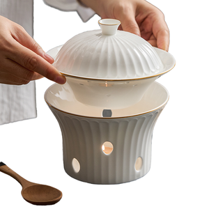 Tazón de Sopa de Porcelana Cerámica con Tapa, Resistente al Calor y Apto para Lavavajillas, 7 Pulgadas de Diámetro - Product Image 2