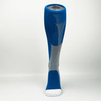 Chaussettes de compression sportives épaisses bleues personnalisées pour hommes, femmes, enfants et jeunes, confortables, respirantes, niveau de compression gradué