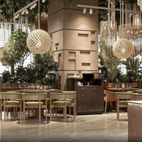 Ensemble de meubles de restaurant commercial, table et chaises de salle à manger, fauteuil de loisirs en bois OEM ODM, sièges de banquette, cafétéria, banquet