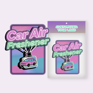 Ambientador de aire de diseño personalizado con forma de coche troquelado, secante de aroma colgante respetuoso con el medio ambiente para pedidos al por mayor - Product Image 1