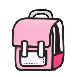 2023 custom logo 3D cartoon backpack kids cute book bag boy girl school bag