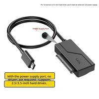Cable Convertidor Externo USB3.1 Tipo-C SATA 6A de Carga Rápida Plug and Play de 5Gbps para Disco Duro/SSD de Computadora