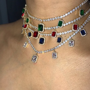 Collana Choker Tennis con Zirconi per Donna, Regalo di Nozze e Fidanzamento, con Ciondolo a Farfalla in Zirconi, <span class=keywords><strong>Gioielli</strong></span> Hip Hop Rock ICED OUT Bling - Product Image 2