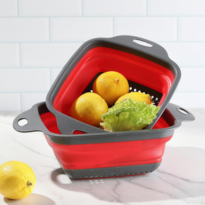 Colador <span class=keywords><strong>plegable</strong></span> de silicona para frutas y verduras, cesta de lavado, colador, <span class=keywords><strong>escurridor</strong></span> <span class=keywords><strong>plegable</strong></span> con asa - Product Image 6