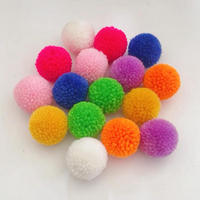 Pompon en fil pelucheux rond de 3 cm, pendentif décoratif, accessoire pour vêtements et cheveux, pompon pour l'éducation précoce des enfants