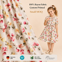 Tissu en rayonne à imprimé floral aquarelle, vente en gros d'usine, faible MOQ, pour robes femme et fille, doux, confortable, respirant, OEM
