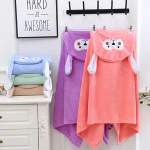 China Supplier Kids Cartoon Plush Robe Microfiber Animal Pajamas Children Sleepwear Coral Fleece Bathrobe for Boys Girls