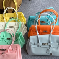 Sac fourre-tout à bandoulière en PVC style horizontal, motif Jelly Firkin, avec fermeture à sept caractères, article tendance estival