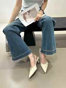 Sexy Unique Design Pointed <b>Toe</b> Slingback Stiletto <b>High</b> <b>Heels</b> <b>Closed</b> <b>Toe</b> Sandals - Product Image 5